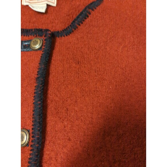 Woolrich Sweater Cardigan Womens Medium Red Button Up Embroidered Pockets - Picture 5 of 10